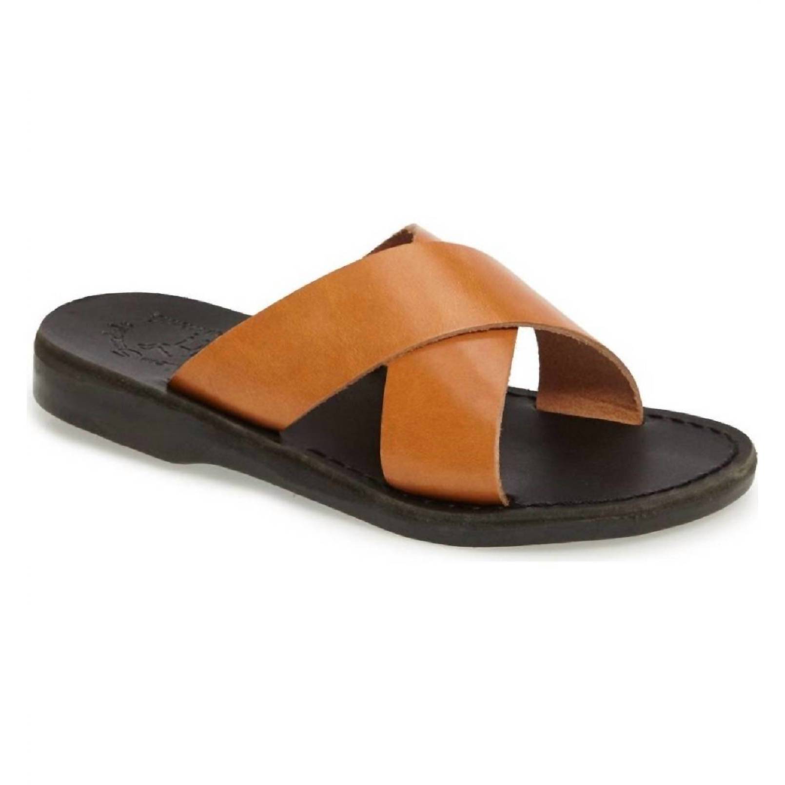 New Jerusalem Sandals Elan Slide Sandal In Black / Tan